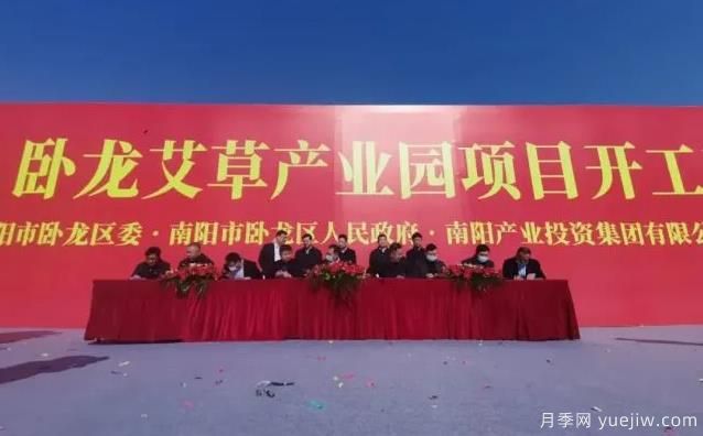 南陽臥龍艾草產(chǎn)業(yè)園項(xiàng)目開工和簽約儀式舉行(圖1)